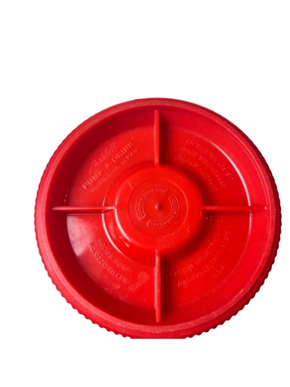 Vintage Aladdin Thermos Red Plaid 1 Quart Pump-A-Drink Dispenser P150 USA 13.5" - Picture 8 of 10